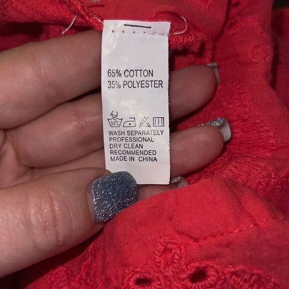 ✨AMORA RED EYELET EMBROIDERED MIDI DRESS✨ - Picture 10 of 10